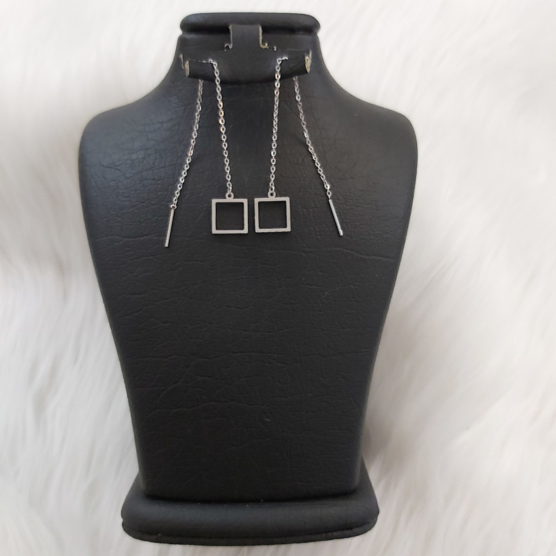 گوشواره زنانه مدل بخیه طرح مربع کد shape118