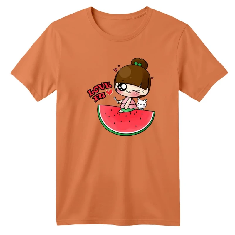 تی شرت آستین کوتاه بچگانه مدل دخترک یلدایی کد  18