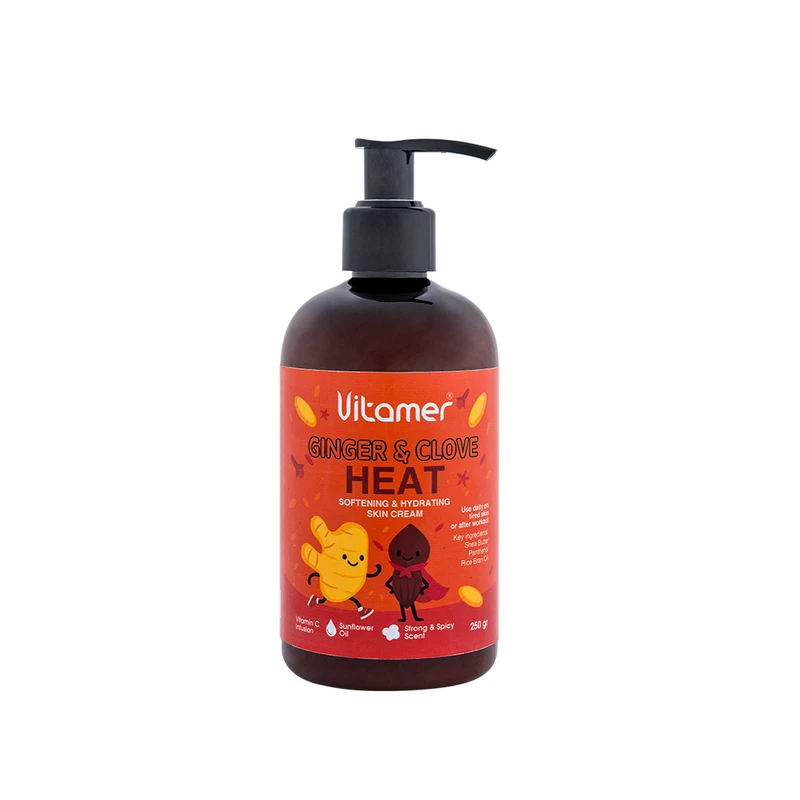 کرم مرطوب‌کننده و آبرسان بدن ویتامر مدل Ginger & Clove Heat مناسب برای انواع پوست حجم 250 میلی‌لیتر