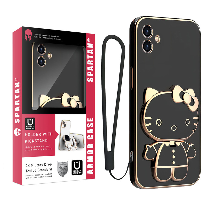 کاور اسپارتان مدل Kitty Strap مناسب برای گوشی موبایل سامسونگ Galaxy A06 به همراه بندآویز
