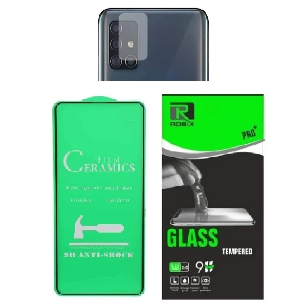 محافظ صفحه نمایش روبیکس مدل CR-A71مناسب برای گوشی موبایل سامسونگ Galaxy A71 به همراه محافظ لنز دوربین