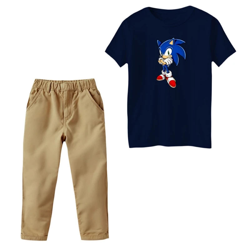 ست تی‌شرت و شلوار پسرانه مدل سونیک کد 2