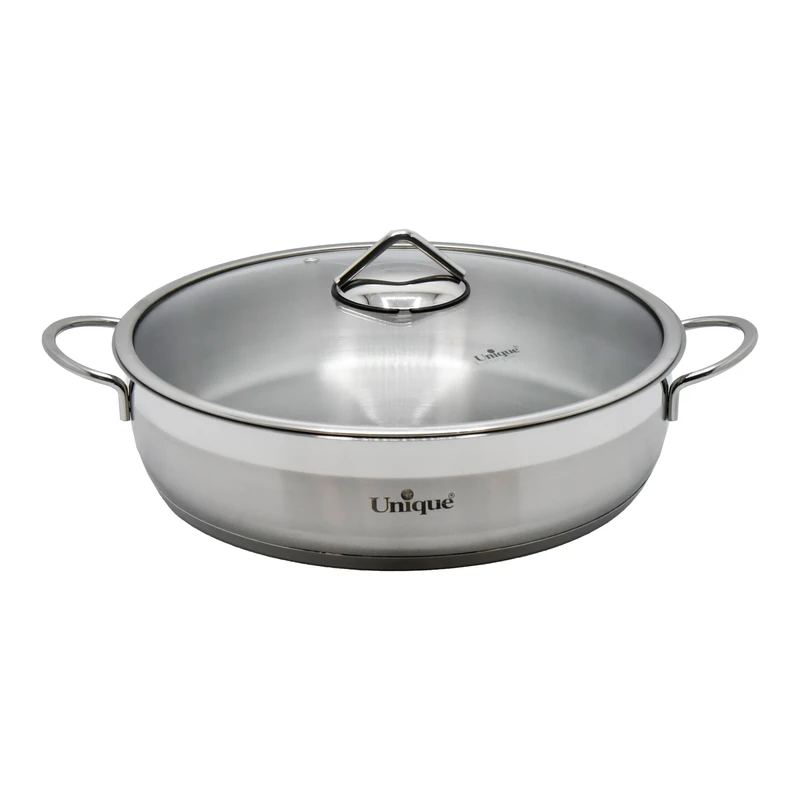 تابه یونیک استیل مدل درب دار کد 9947 سایز 32