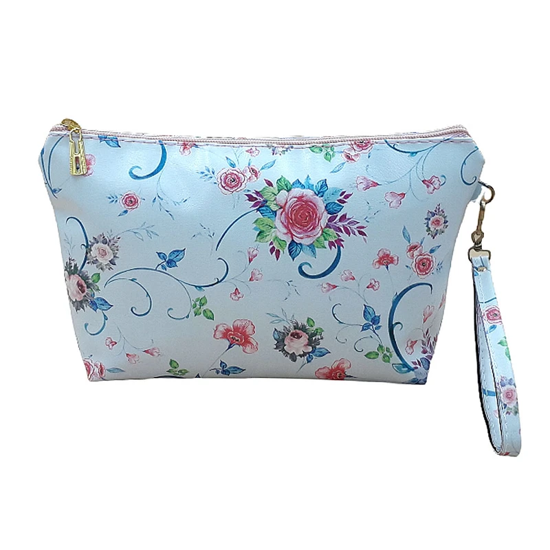 کیف لوازم آرایش زنانه مدل قایقی طرح گل کد1