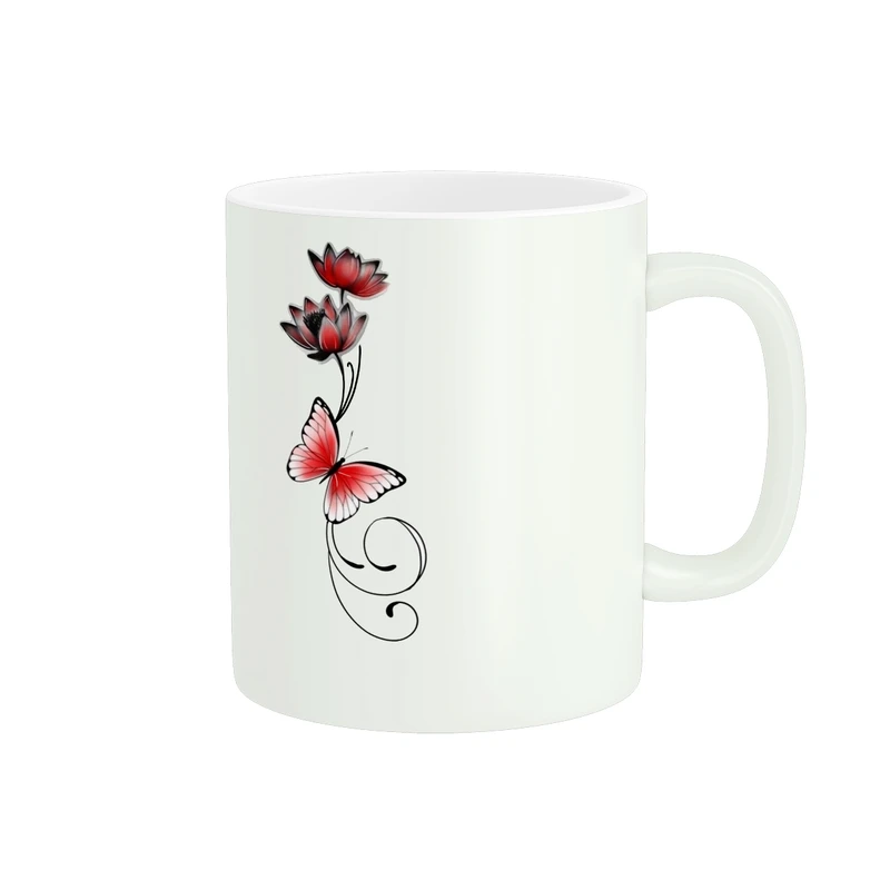 ماگ پاد آفرین طرح گل و پروانه کد 908