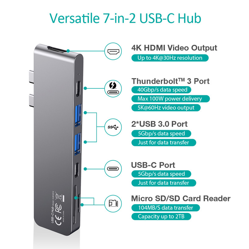 هاب 7پورت USB-C چویتک مدل Hub-M14 1