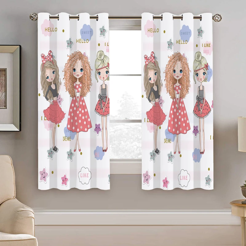 پرده نیروانا طرح دختر کودک مدل هازان کد 8381 سایز 140×200 سانتی متر