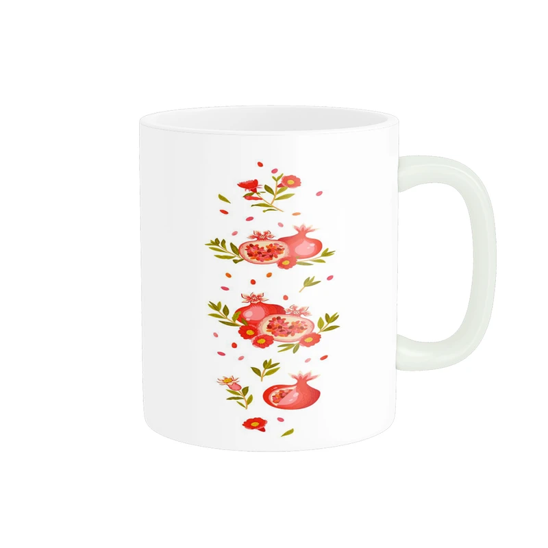 ماگ پادآفرین مدل یلدایی شب یلدا شب چله طرح انار و هندوانه کد p2666