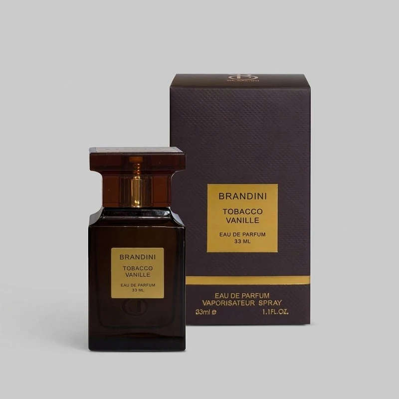 عطر جیبی برندینی مدل TOBACCO VANILLE با رایحه گرم حجم 33 میلی‌لیتر