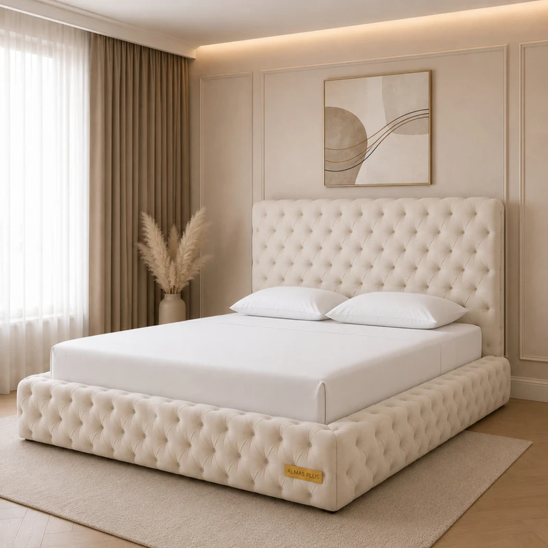 تخت خواب دونفره مدل ماهلی سایز 180×200 سانتی متر