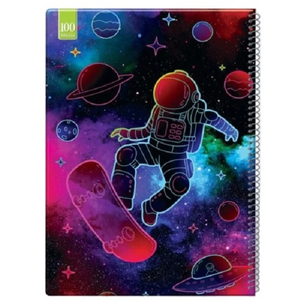 دفتر مشق 100 برگ مدل مجلد طرح فضانورد کد 10088