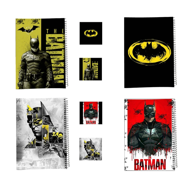 دفتر مشق 100 برگ مدل بتمن کد 2 به همراه برچسب مجموعه 8 عددی