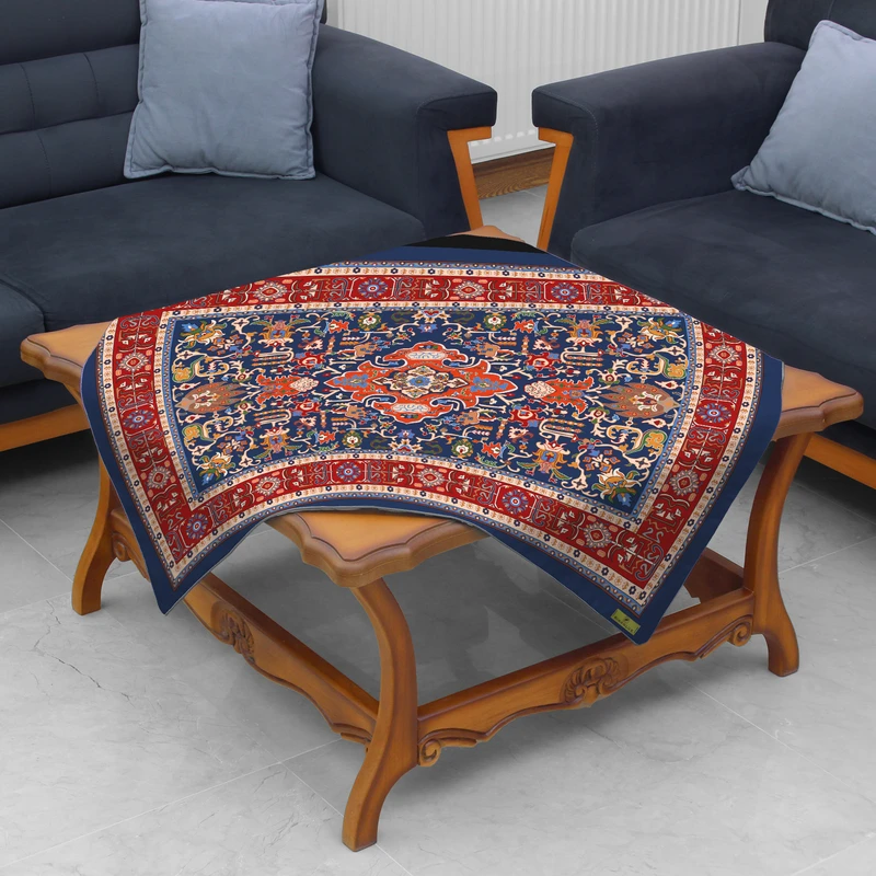 رومیزی ریحانلوکس مدل سنتی ایرانی کد RH120 سایز 97x97 سانتی‌متر