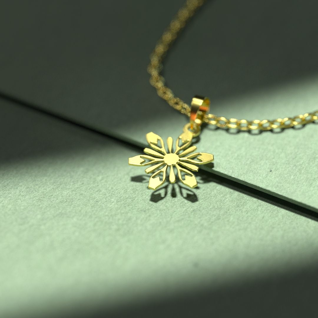 گردنبند طلا 18 عیار زنانه مدوپد مدل برف کد A3-1-1106 -  - 2