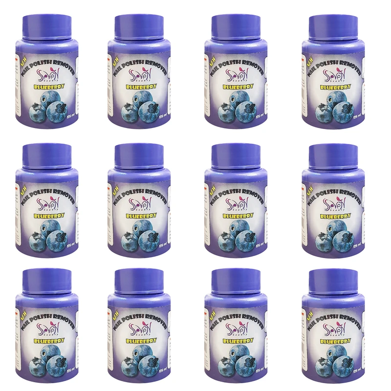 لاک پاک کن اس سون بیوتی مدل بلوبری اسفنجی حجم 125 میلی لیتر مجموعه 12 عددی