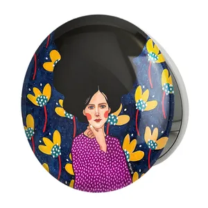 آینه جیبی خندالو طرح دخترونه مدل تاشو کد 6142 