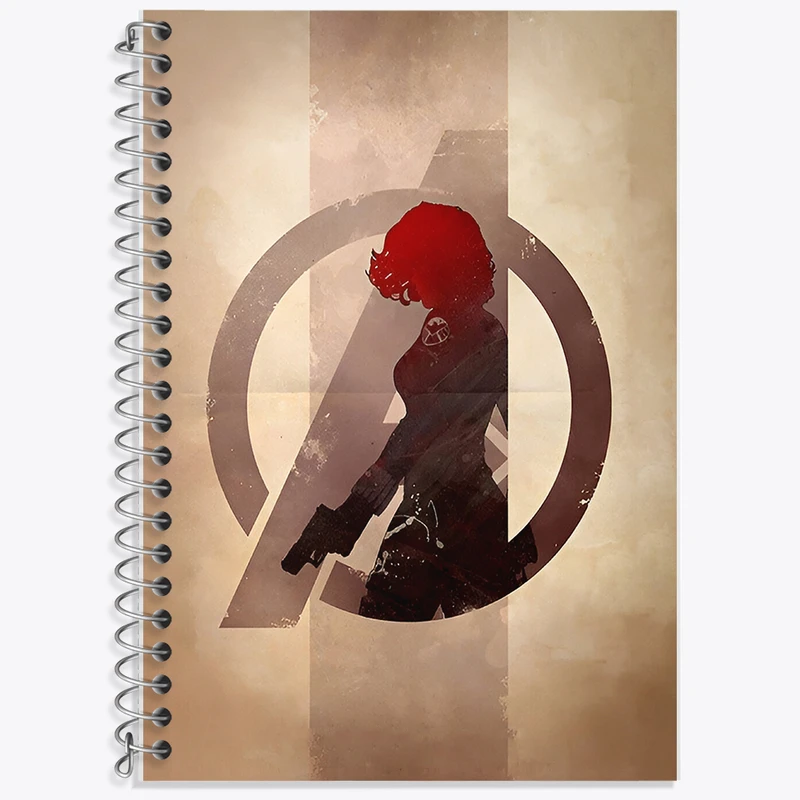 دفتر زبان 50 برگ خندالو مدل سه خط طرح بیوه سیاه مارول (Marvel) کد F7465