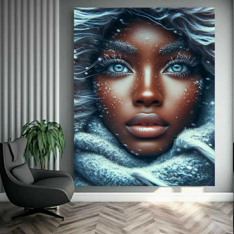 پوستر طرح مخمل چهره دخترانه مدل زمستان کد N272