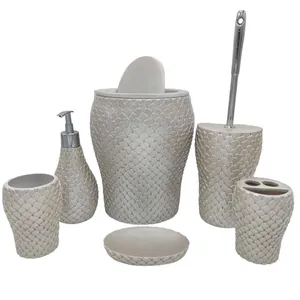 ست سرویس بهداشتی 6 پارچه الماس مدل پولک درب بادبزنی