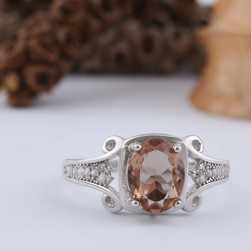 انگشتر نقره زنانه بازرگانی میلادی مدل سنگ الکساندریت نگین برلیان بدون ریزش آبکاری رادیوم کد AWR_1611