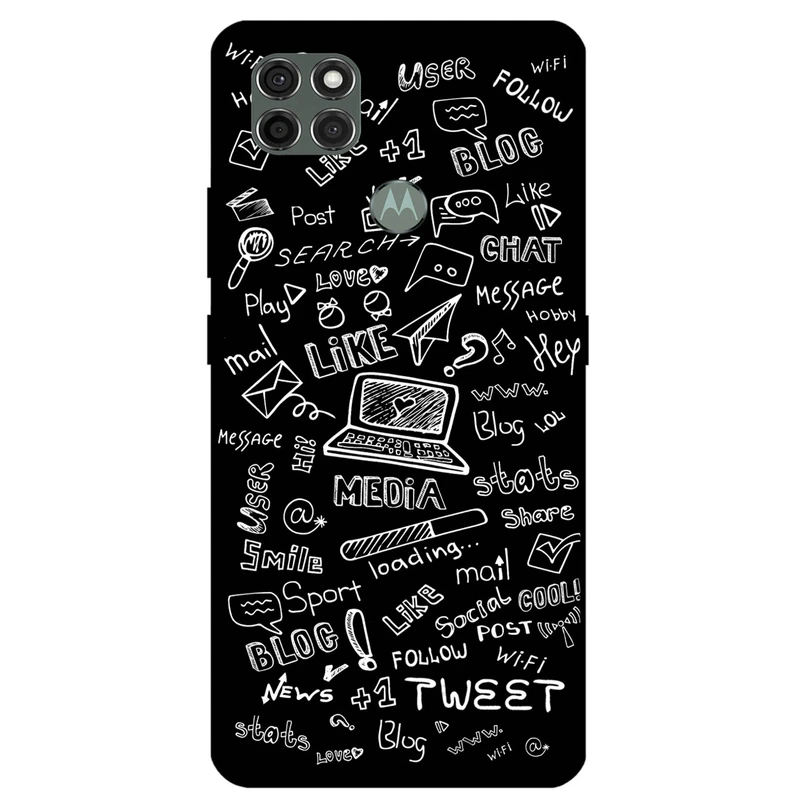 کاور مگافون طرح رسانه های اجتماعی مدل 1898 مناسب برای گوشی موبایل موتورولا Moto G9 Power