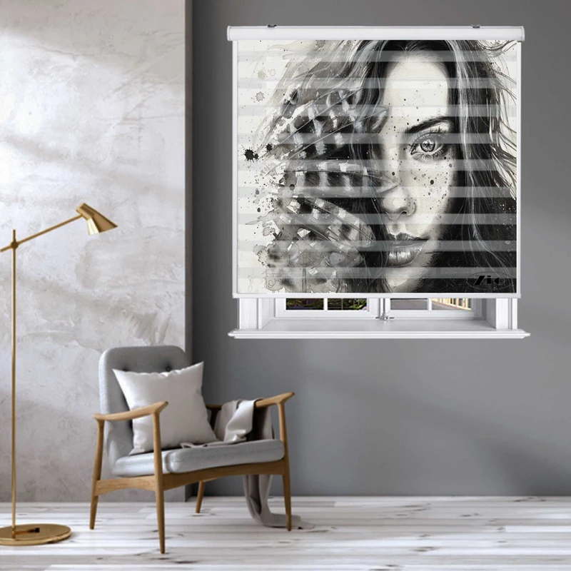 پرده زبرا زیو کد W4050 سایز 150X150 سانتی متر