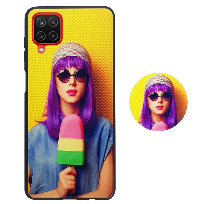 کاور WK مدل full colour مناسب برای گوشی موبایل سامسونگ Galaxy A12 / A12 Nacho / M12 / F12 به همراه پاپ سوکت