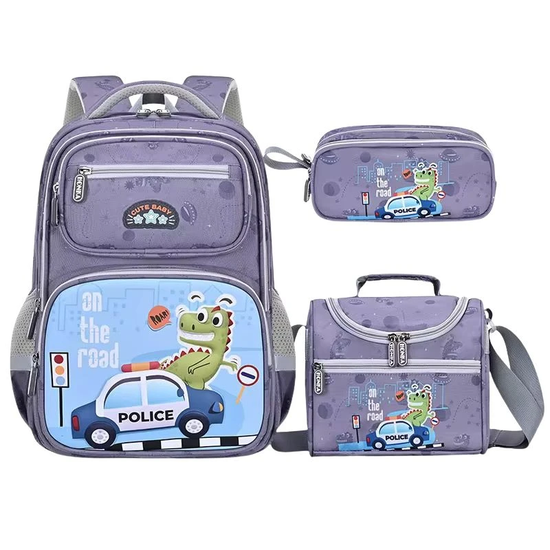 کوله پشتی مدرسه مدل دایناسور به همراه کیف ظرف غذا و جامدادی