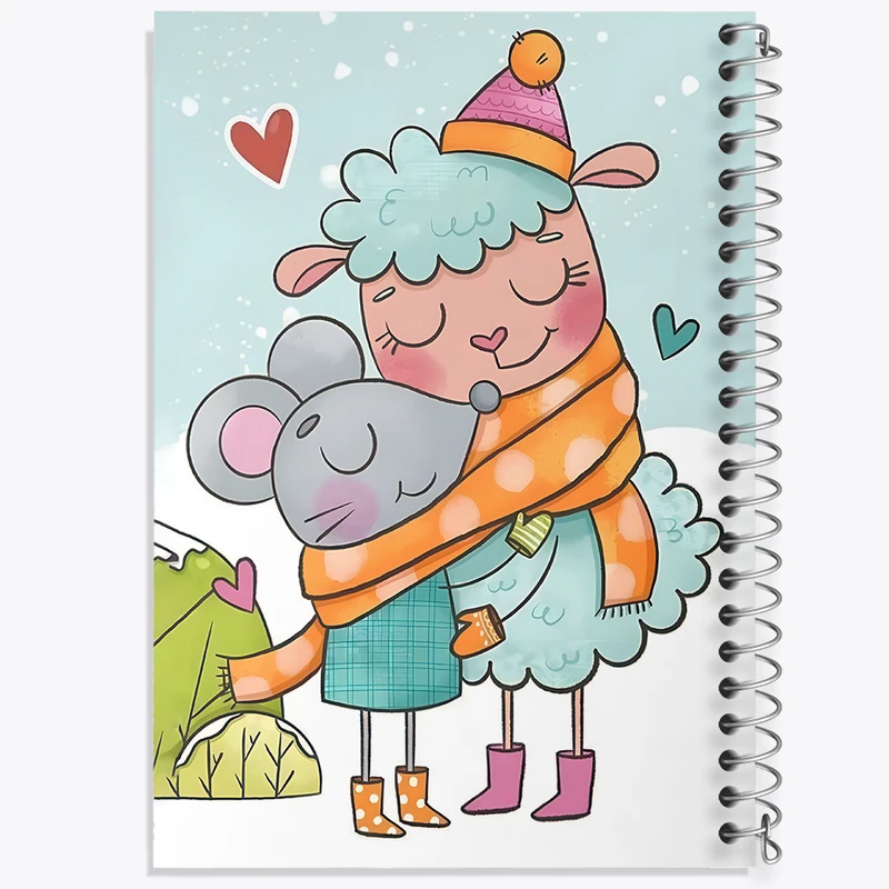 دفتر نقاشی 50 برگ خندالو طرح گوسفند و موش کیوت کد F8358