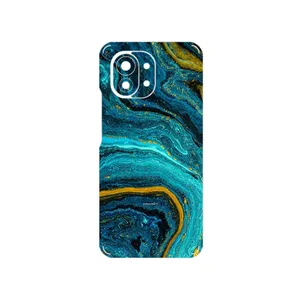 MAHOOT Turquoise marblewith golden streaks Cover Sticker for Xiaomi Mi 11 5G