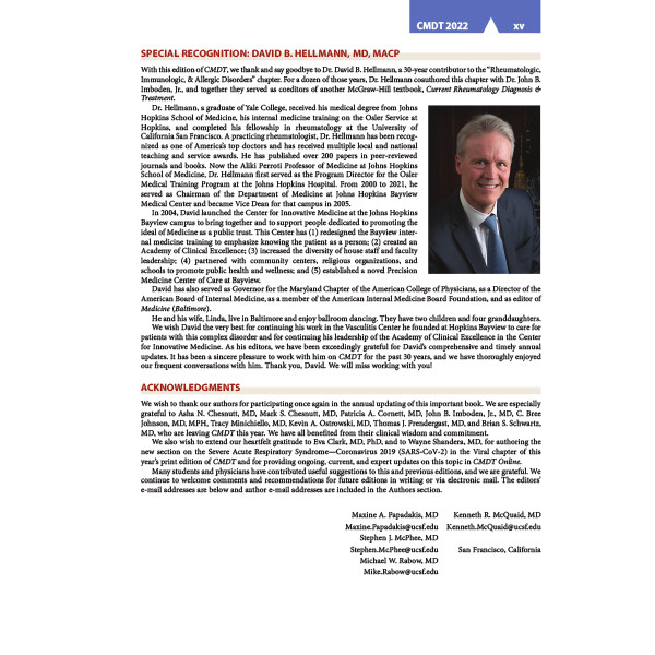 کتاب Current Medical Diagnosis and Treatment 2022 اثر Maxine A. Papadakis انتشارات مک گرا هیل
