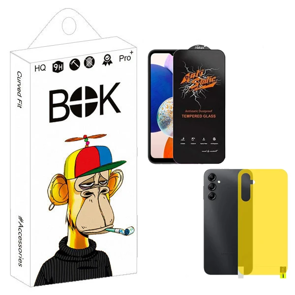 محافظ صفحه نمایش بوک مدل Antistatic Guard مناسب برای گوشی موبایل سامسونگ Galaxy a14 به همراه محافظ پشت گوشی