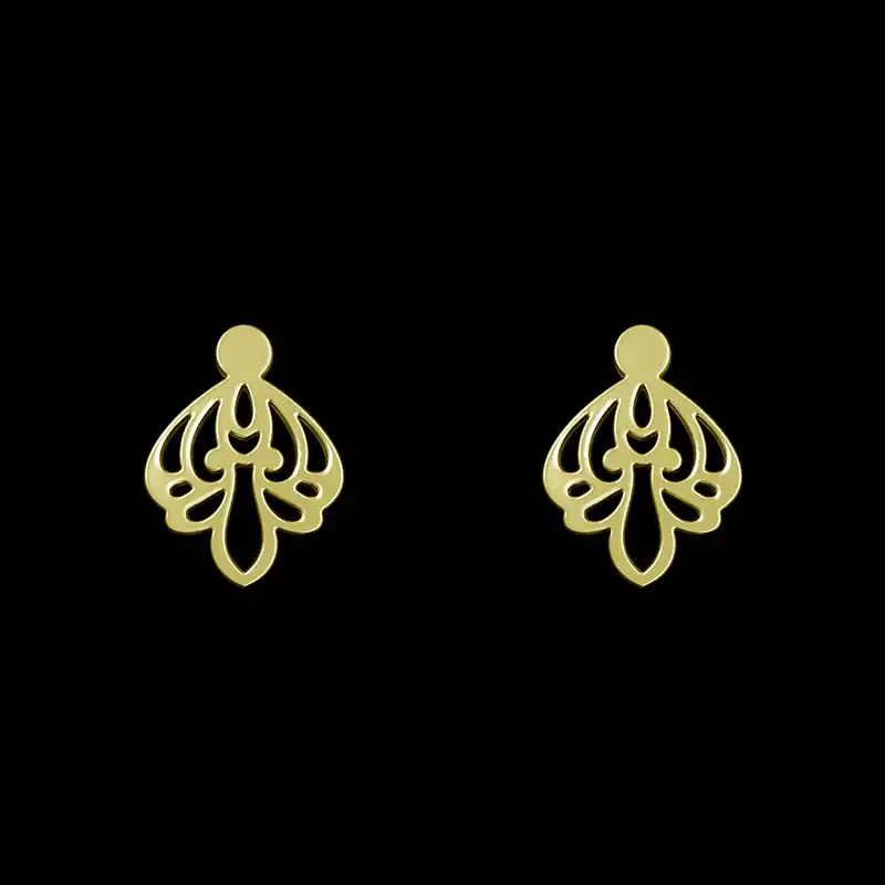 گوشواره طلا 18 عیار زنانه مدوپد مدل هندسی کد GA1-15118