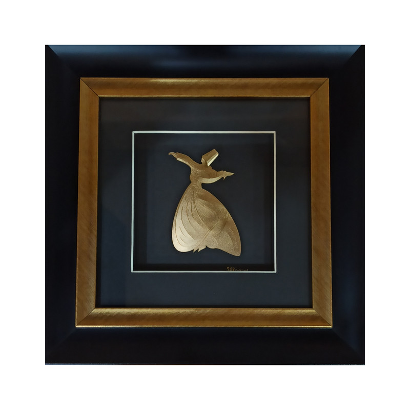 تابلو طلاکوب طرح رقص سماع کد 23x23