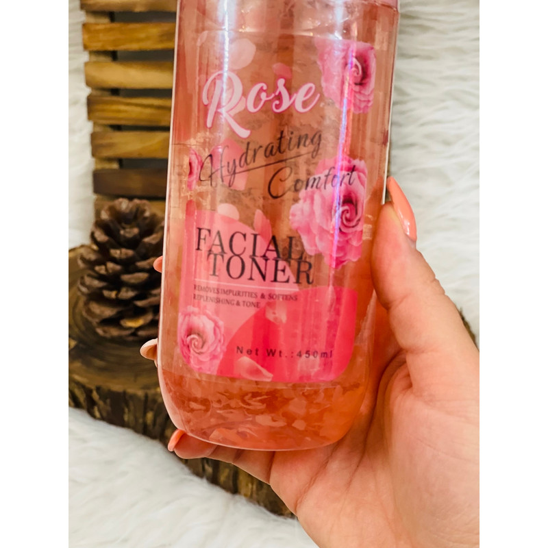 تونر پاک کننده صورت کازملب مدل rose حجم 450 میلی لیتر