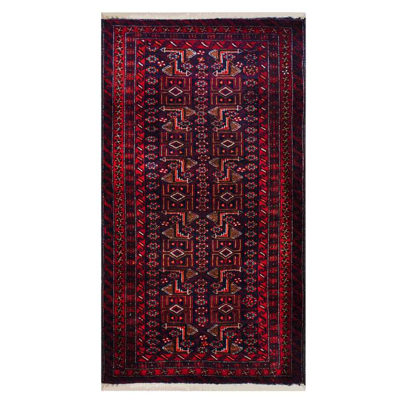 فرش دستبافت کناره طول یک و نیم متری مدل بلوچ