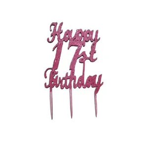 تاپر کیک طرح عدد 17 مدل happy birthday