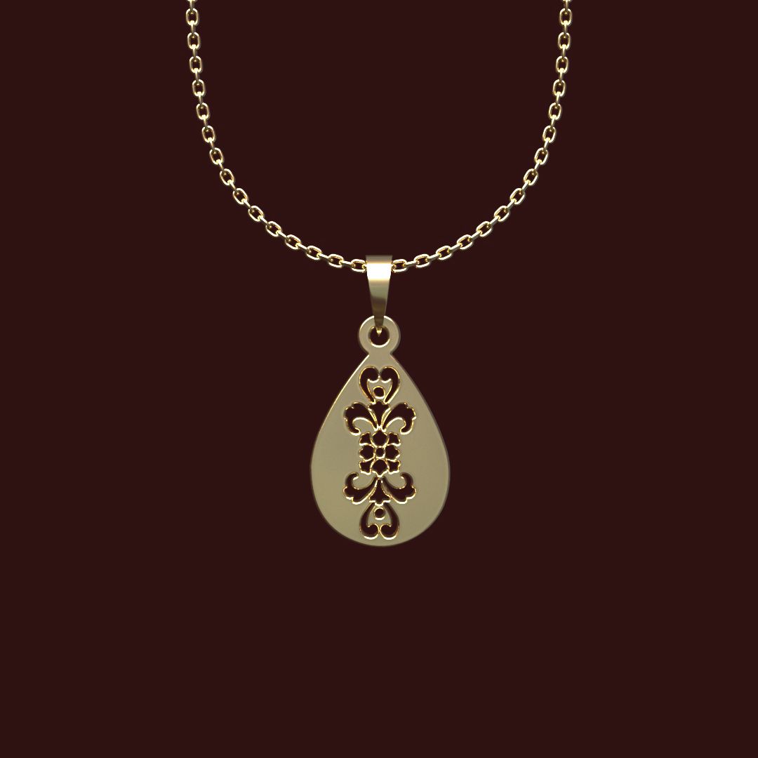 گردنبند طلا 18 عیار زنانه مدوپد مدل هندسی کد X2-1-1197 -  - 1