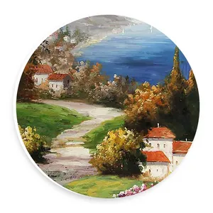   دیوارکوب طرح نقاشی دهکده مدیترانه ایی مدل wtb856