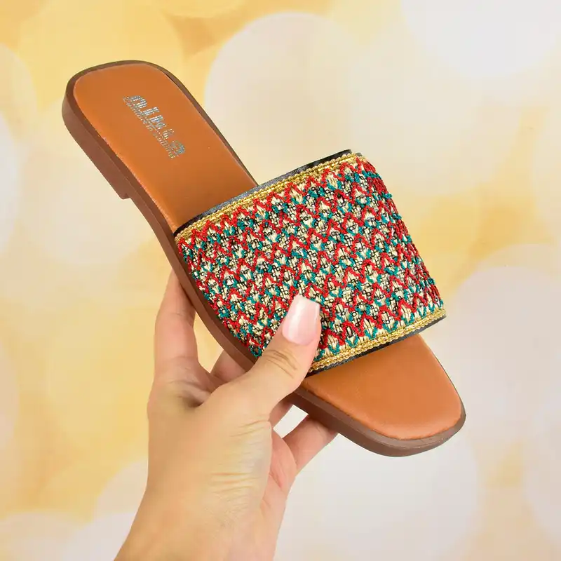 صندل زنانه نیکتا مدل کویلتی BK.4051