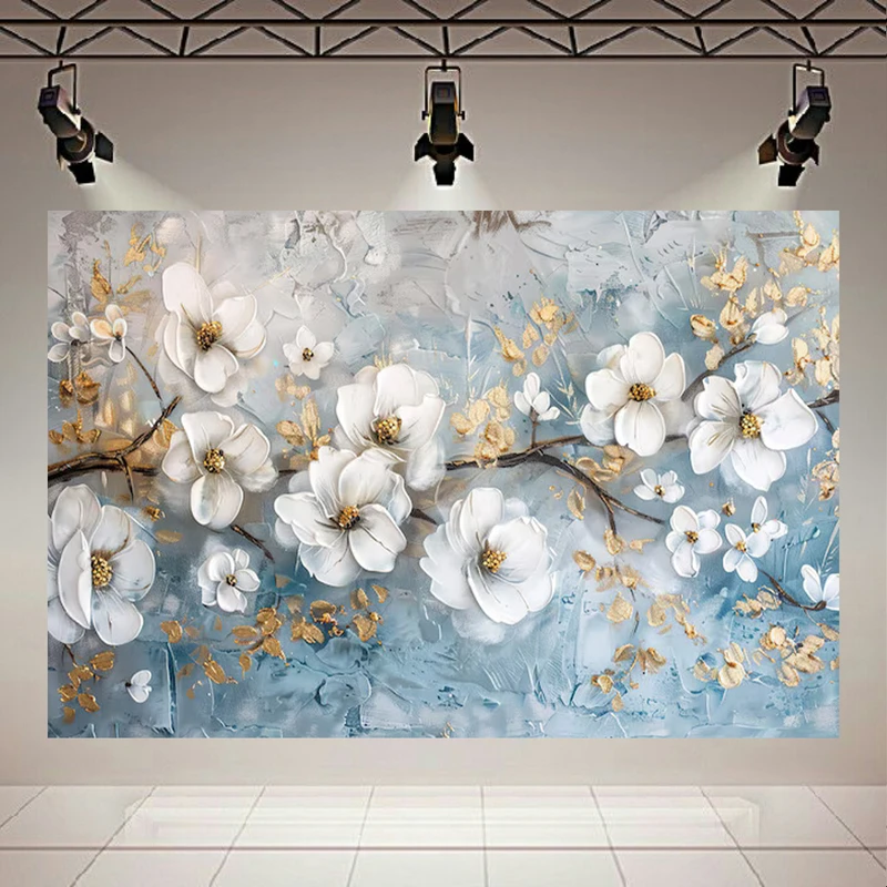 پوستر طرح مخمل نقاشی گل مدل رنگ و روغن 8 کد AR302878