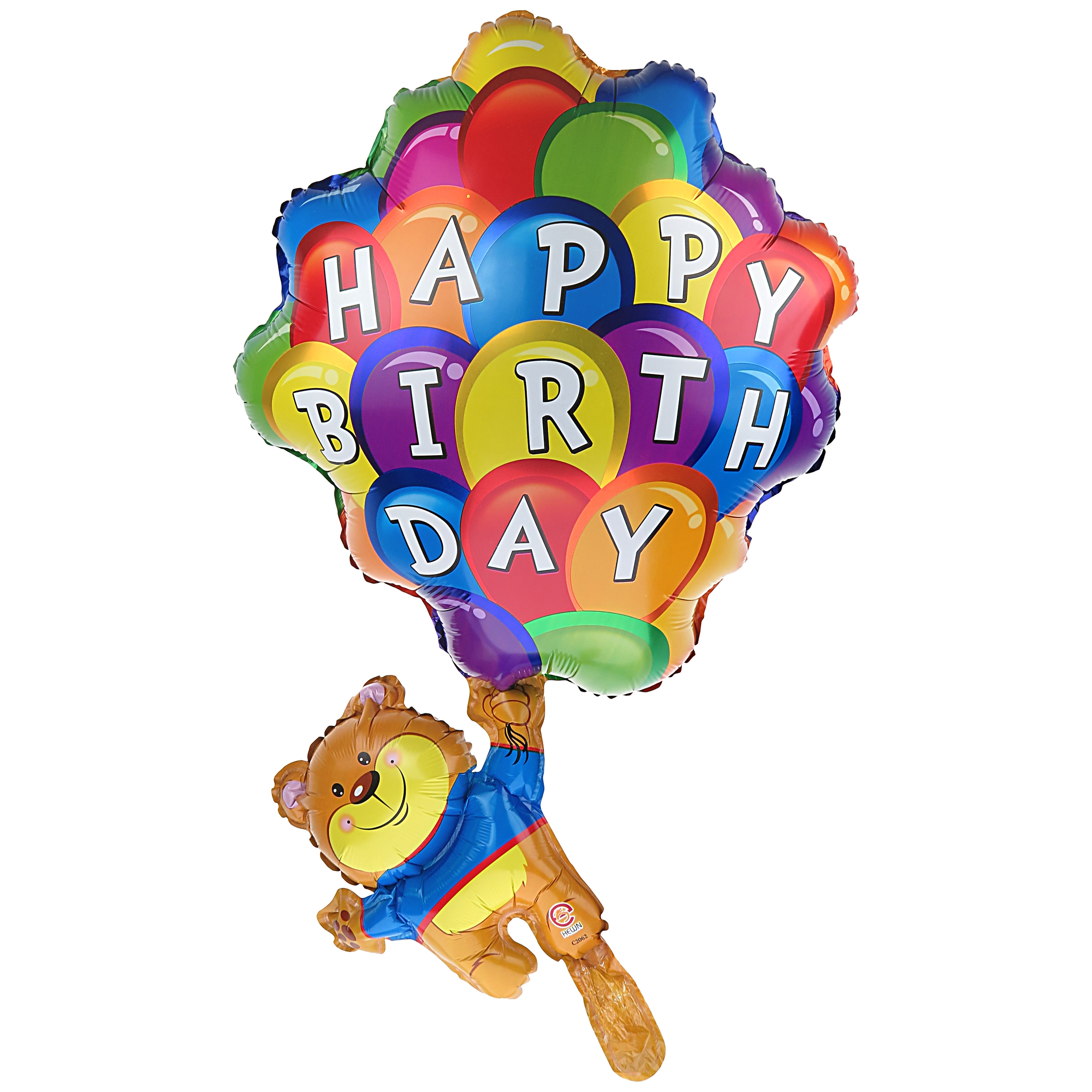 بادکنک فویلی طرح خرس مدل happy birthday