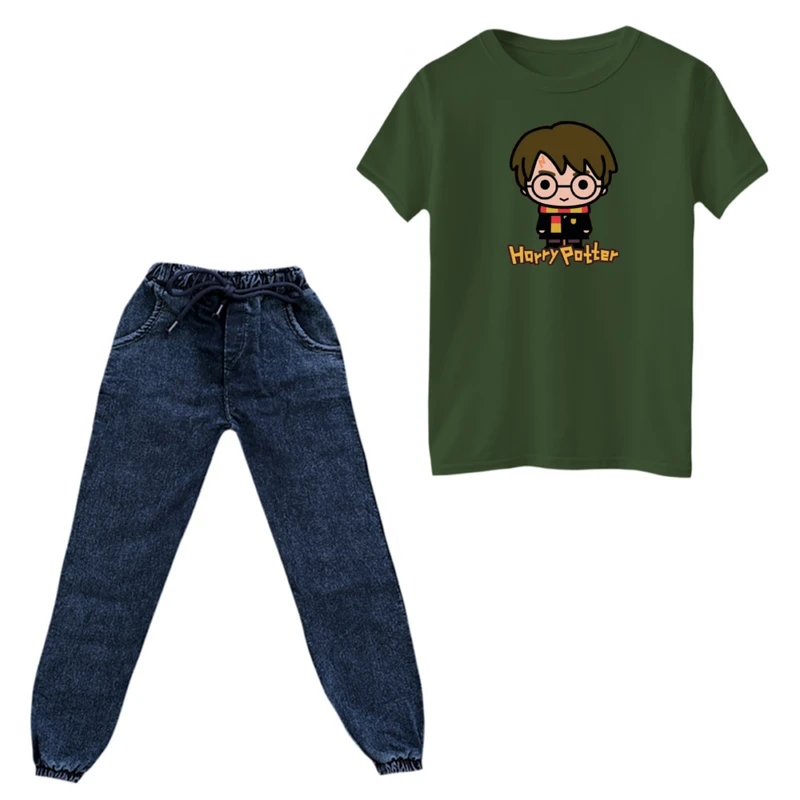 ست تی‌شرت و شلوار پسرانه مدل هری پاتر