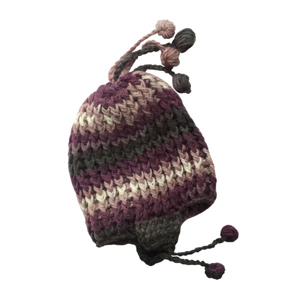 کلاه بافتنی نوزادی مدل شایا رنگ بنفش