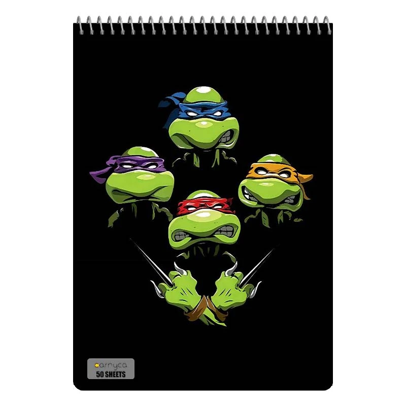 دفتر نقاشی 50 برگ سیمی کارنیکا طرح لاک پشت های نینجا Teenage Mutant Ninja Turtles کد 25635