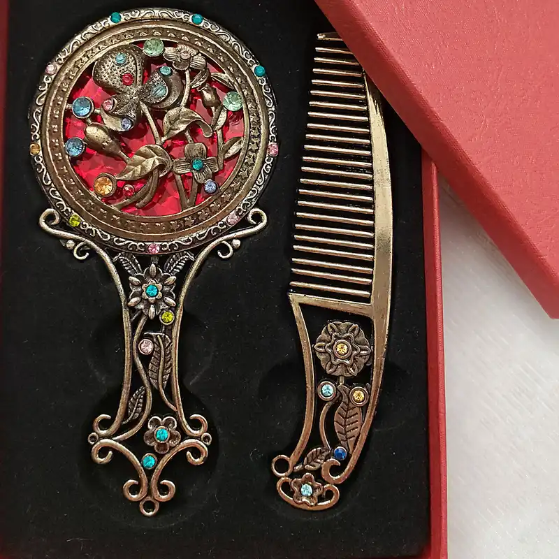 آینه آرایشی و برس مو کد 03