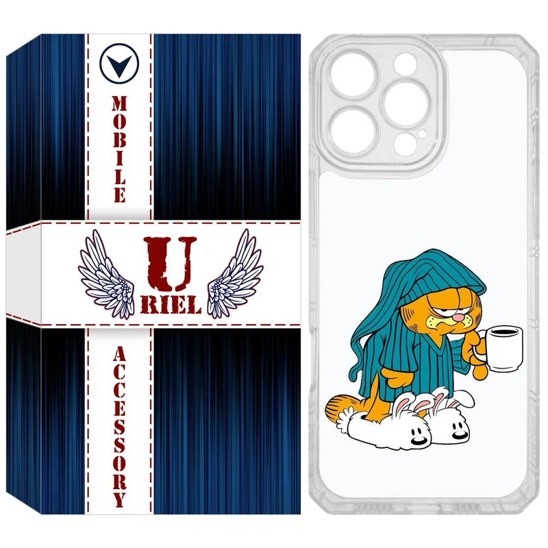 کاور یوریل مدل Clear کد 72 طرح گارفیلد مناسب برای گوشی موبایل اپل iPhone 16 Pro