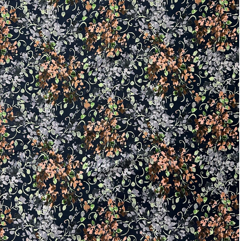 پارچه لباس عرض 1.5 متر مدل نخی دیس شارژ گرم بالا طرح خوشه انگوری رنگ نارنجی