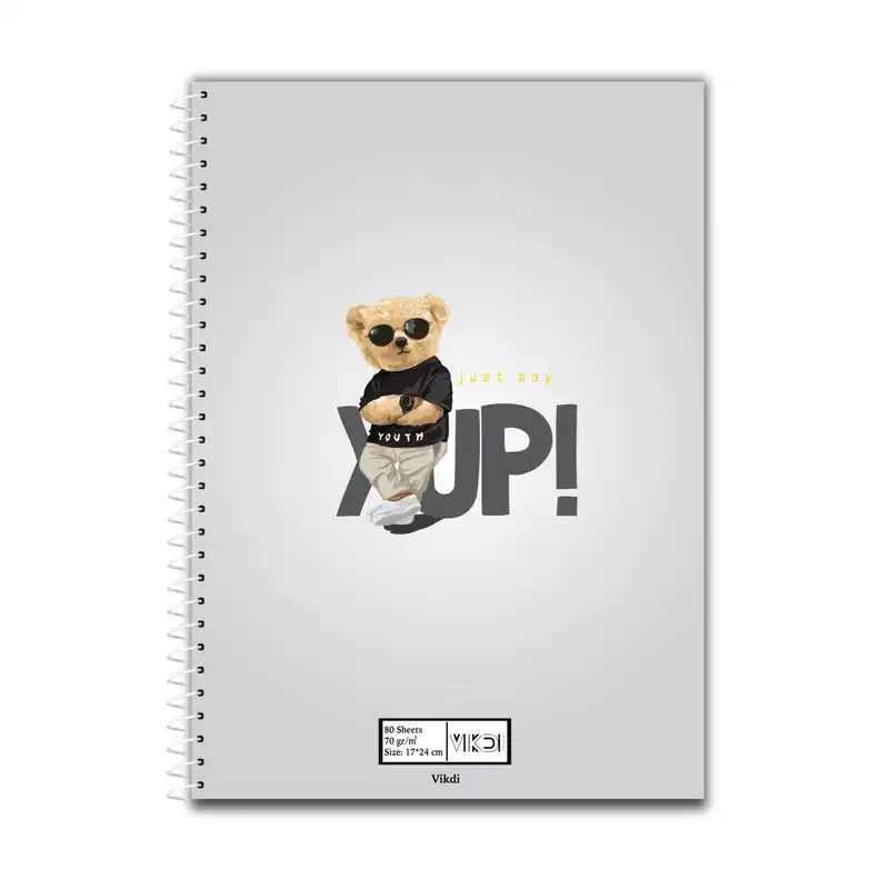 دفتر مشق 80 برگ ویکدی مدل خرس تدی خوشتیپ