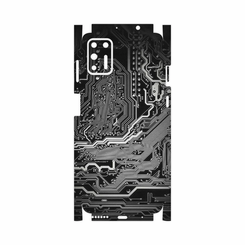 برچسب پوششی ماهوت مدل Black Printed Circuit Board-FullSkin مناسب برای گوشی موبایل موتورولا Moto G9 Plus